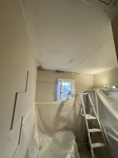 Rénovation d'une salle de bains suite à un dégât des eaux, Trets, Ferreol Peinture